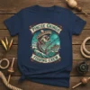 Pinche Gringo Fishing Crew T-Shirt featuring a skeleton fish in a sombrero fishing from a boat