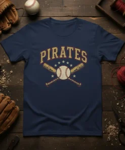 Pirates Baseball detailed graphic design printed on comfortable cotton t-shirt