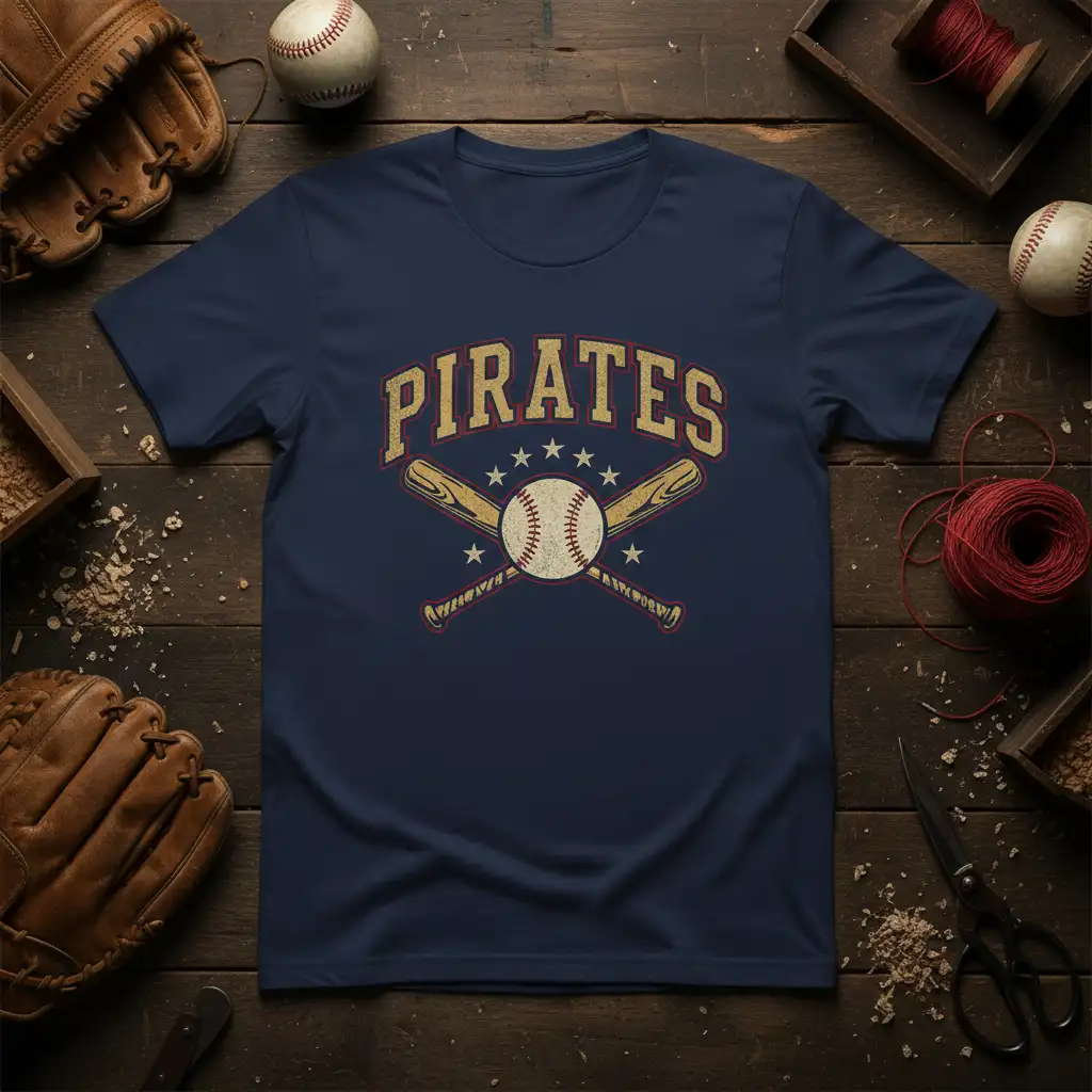 Pirates Baseball creative illustration printed on soft premium material creating a standout t-shirt