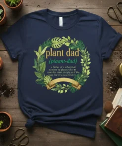 plant dad [plaant-dad] a text design featuring detailed typography on quality t-shirt