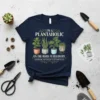 Navy t-shirt with "I'm a Plantaholic on the Road to Recovery Just Kidding, I'm On My Way to Get More