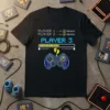 PLAYER 1 ------> READY text design featuring creative typography on quality t-shirt