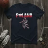 Poland Basketball Player Dunk T-Shirt design with Polish flag text and a stylized basketball player mid-dunk