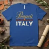 Pompeii Italy vintage travel t-shirt with gold script "Pompeii" and distressed "ITALY" text