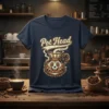 Pot Head coffee lover t-shirt featuring a smiling coffee pot graphic and the text "Pot Head" in vintage style