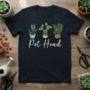 Pot Head T-Shirt design featuring three potted plants and the text "Pot Head" in white script font