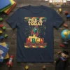 Pre-K Today HBCU Tomorrow t-shirt with a retro design, featuring a rocket launching and graduation caps