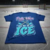 Pretty & Nice JUST NOT ON THE ICE hockey t-shirt with crossed hockey sticks and puck graphic