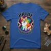Pride Supporter Corgi T-Shirt with rainbow background and sunglasses-wearing corgi