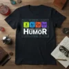 Primary Elements of Humor science chemistry t-shirt design featuring periodic table elements S Ar Ca Sm and circuit board graphic