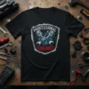 Professional Fixologist T-Shirt featuring crossed pistons and wrenches with circuit board design, celebrating mechanics