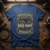 Professional Nope Rope Wrangler t-shirt design with a coiled snake graphic and distressed typography
