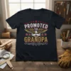 Promoted to Grandpa t-shirt with eagle graphic and vintage-inspired text