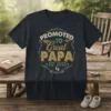 Promoted to Great Papa Est. 2025 T-Shirt with vintage typography and baby footprints graphic