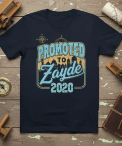 Promoted to Zayde 2020 T-Shirt featuring retro cityscape graphic and bold typography
