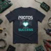 PROTOS House Of SUCCESS T-Shirt with digital heart graphic and tech circuit design