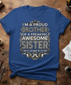 I'm a Proud Brother text design featuring eye-catching typography on quality t-shirt