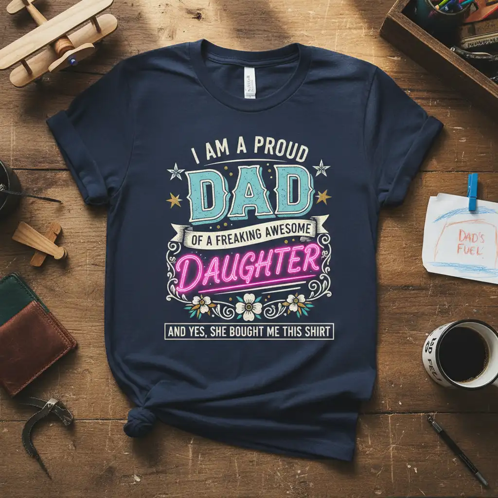 I AM A PROUD quote printed with unique artwork on quality cotton blend t-shirt design