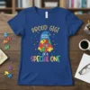 Proud GiGi of a Special One Autism Awareness T-Shirt featuring puzzle piece ghost graphic and colorful text