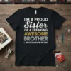 I'M A PROUD Sister text design featuring stylish typography on quality t-shirt
