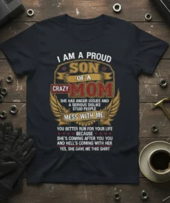 I AM A PROUD text design featuring unique typography on quality t-shirt