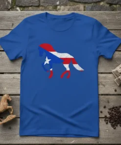Puerto Rican Horse Flag bold graphic design printed on comfortable cotton t-shirt