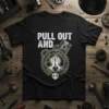 Pull Out And Pray Mechanic T-Shirt with praying hands, piston, and gears graphic