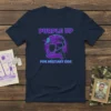 Purple Up For Military Kids t-shirt design featuring a silhouette of a child in a military helmet and purple splatter