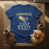 Purrrscription For Happiness t-shirt design featuring a bottle of cats and text