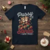 Pussy SO GOOD Santa CAME TWICE Christmas cat t-shirt design with two cute kittens on gift boxes