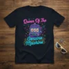 Queen Of The Genuine Machine T-Shirt featuring a retro slot machine graphic with neon accents