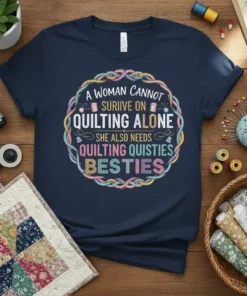 A WOMAN CANNOT SURIIIVE text design featuring unique typography on quality t-shirt