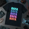 RAFA RAFA RAFA RAFA RAFA bold graphic design printed on comfortable cotton t-shirt