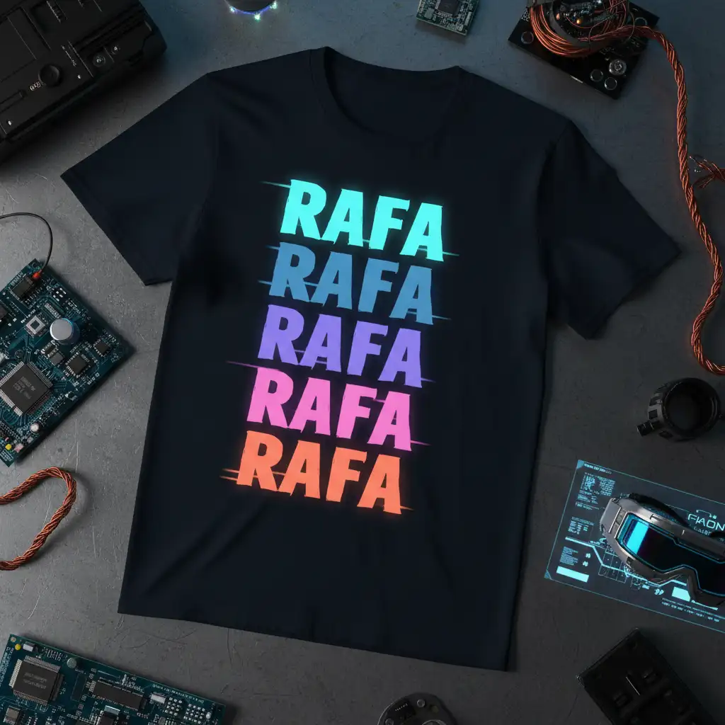 RAFA RAFA RAFA RAFA RAFA creative illustration printed on durable material creating a standout t-shirt