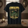 Ramadan Kareem t-shirt with green mosque graphic and gold text, featuring crescent moon and heart details