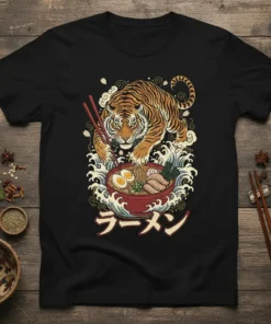 Ramen Tiger T-Shirt stylish graphic design printed on comfortable cotton t-shirt