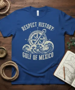 RESPECT HISTORY: GULF OF MEXICO bold graphic design printed on comfortable cotton t-shirt
