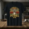 Resting Pit Face Pitbull t-shirt design with vintage sunset circle, pitbull dog portrait, and bone graphic