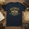 Retired Government Employee T-Shirt with gold text and building graphic