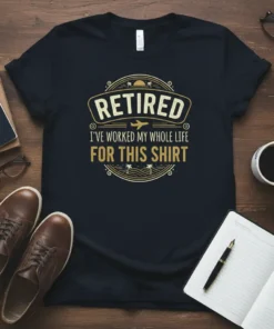 Retired I've Worked My Whole Life For This Shirt graphic tee design with vintage sun and palm tree elements