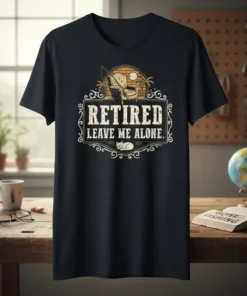 RETIRED LEAVE ME ALONE. stylish graphic design printed on comfortable cotton t-shirt
