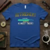 Retirement Loading Almost There quote with progress bar graphic on a blue t-shirt