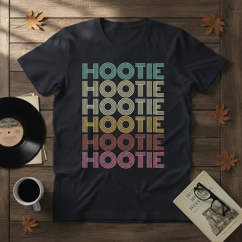 HOOTIE HOOTIE HOOTIE HOOTIE HOOTIE HOOTIE creative illustration printed on quality cotton blend creating a standout t-shirt