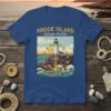 Rhode Island Ocean States t-shirt design with a lighthouse, anchor, and stars graphic. The text reads "Rhode Island - Ocean
