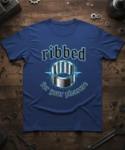 Ribbed for your pleasure t-shirt design featuring a bearing graphic and bold typography, ideal for mechanics and engineers