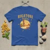 Rigatoni Pasta funny Italian food graphic tee with desert scene and cartoon character