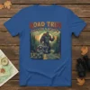 Road Trip! Raccoon & Bigfoot t-shirt design featuring a raccoon and Bigfoot on a scenic forest road at sunset
