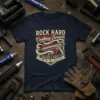 ROCK HARD Caulking Services YOU GOT A HOLE? LET ME PUT MY CAULK IN IT humorous quote t-shirt design featuring
