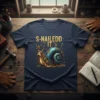S-Nailedd It T-Shirt with steampunk snail hammering a nail, featuring gold text and gears