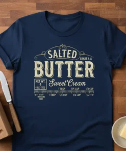 SALTED BUTTER GRADE A text design featuring eye-catching typography on quality t-shirt